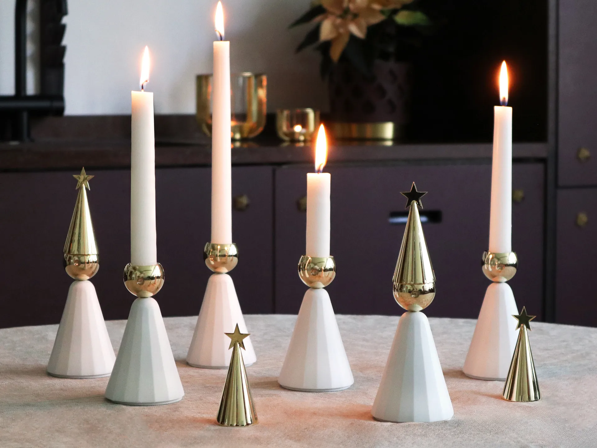 Soprano ljusstake, Vit-mässing KLONG