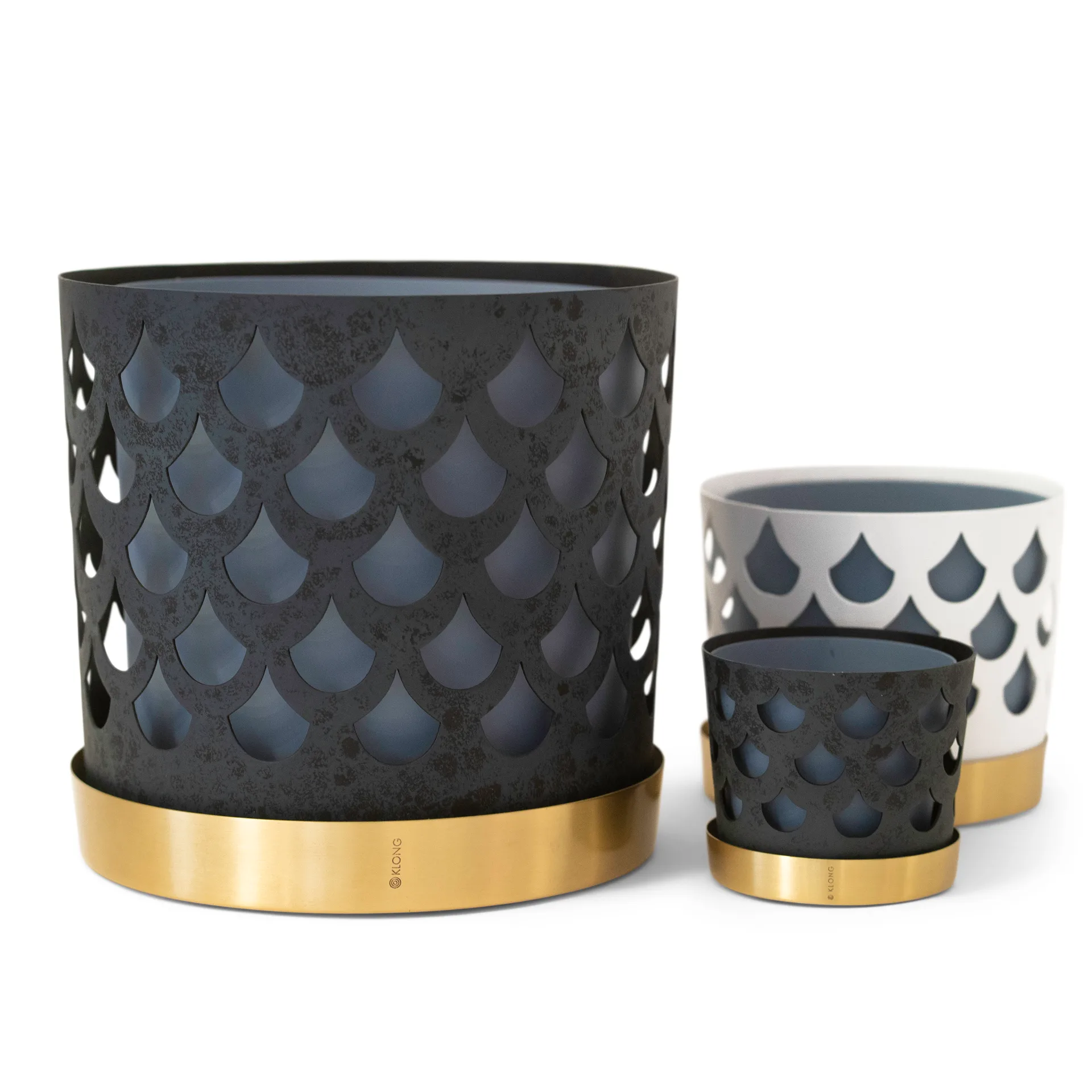 Trio kruka drop, liten Ø12 cm, Blå KLONG