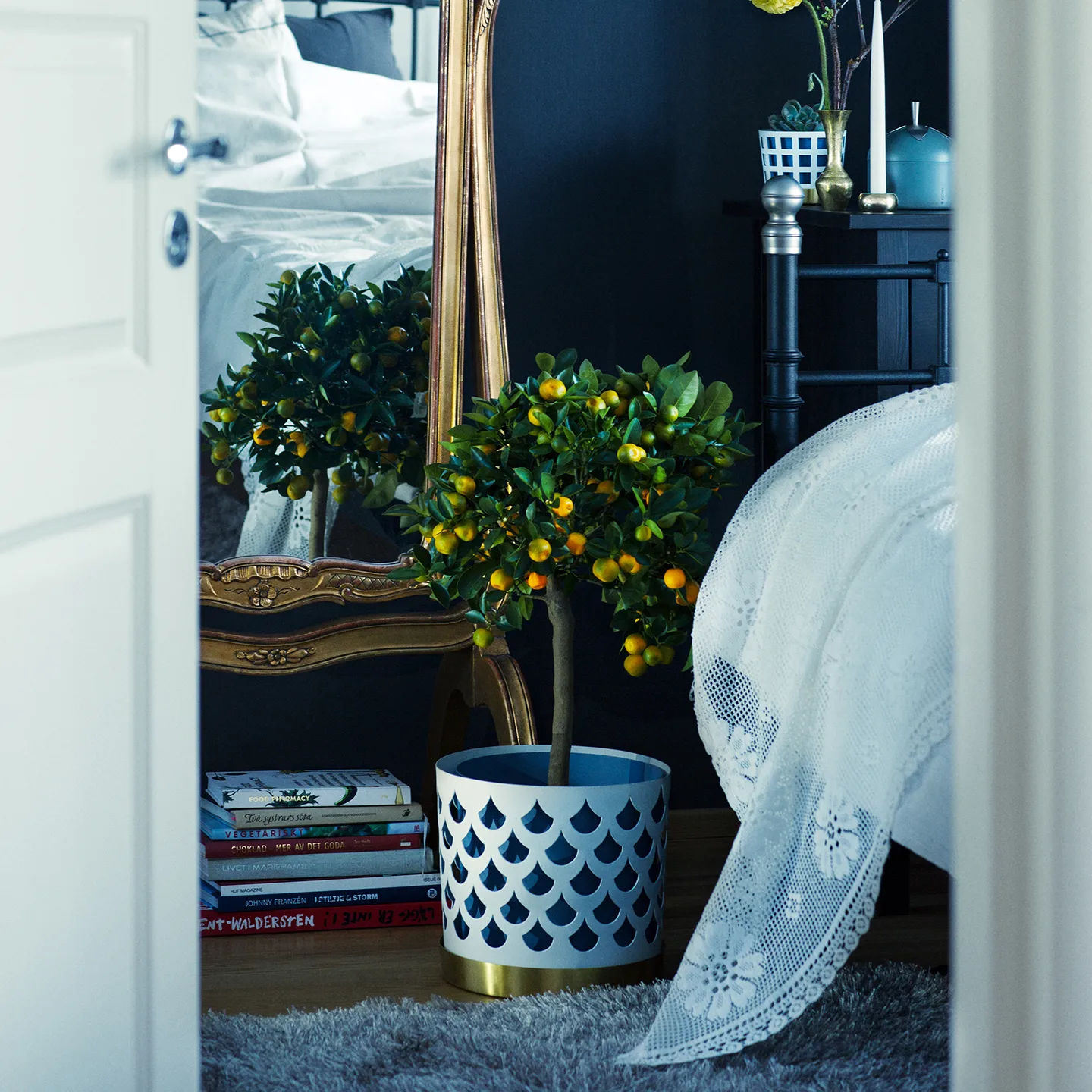 Trio kruka drop, stor Ø28 cm, Vit KLONG