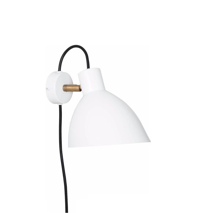 KH1 vägglampa - vit matt, råmässing - Konsthantverk