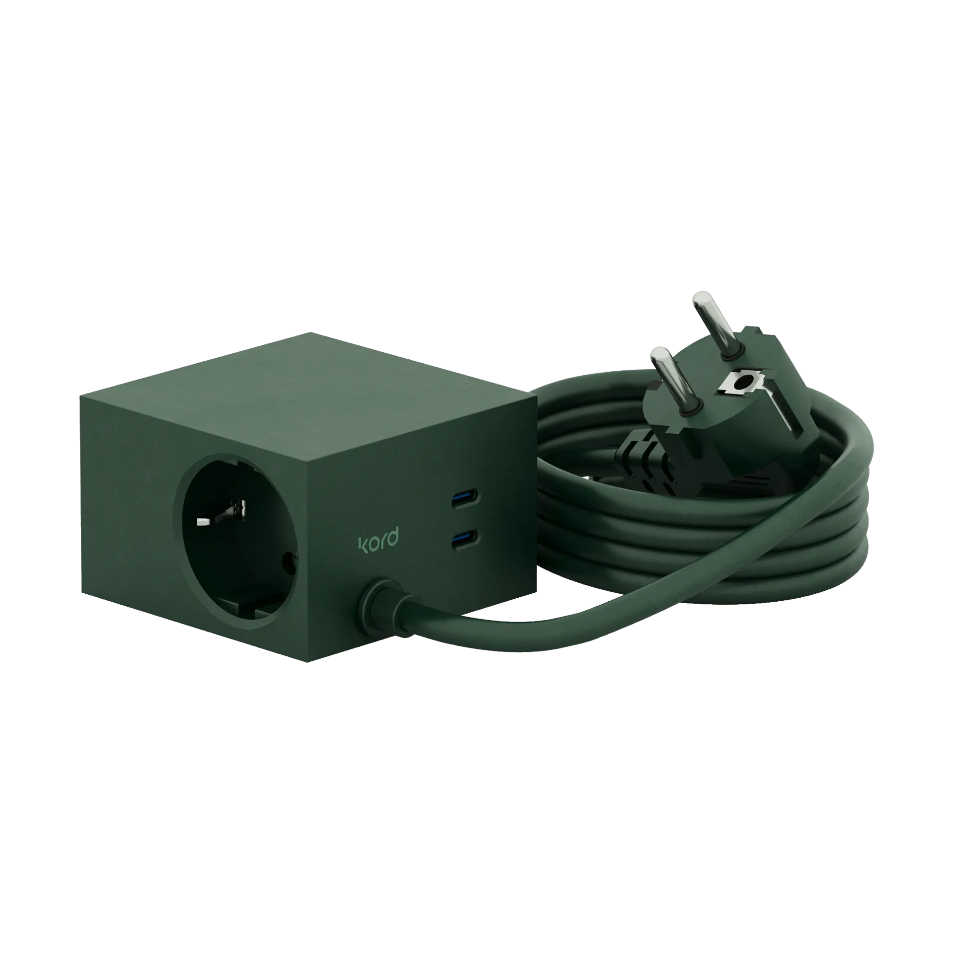 Cuboid+ grenuttag USB-C 30W 2 m, Dark Green Kord