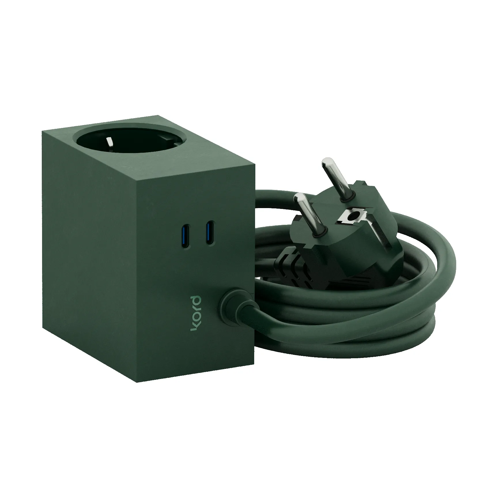 Cuboid+ grenuttag USB-C 30W 2 m, Dark Green Kord