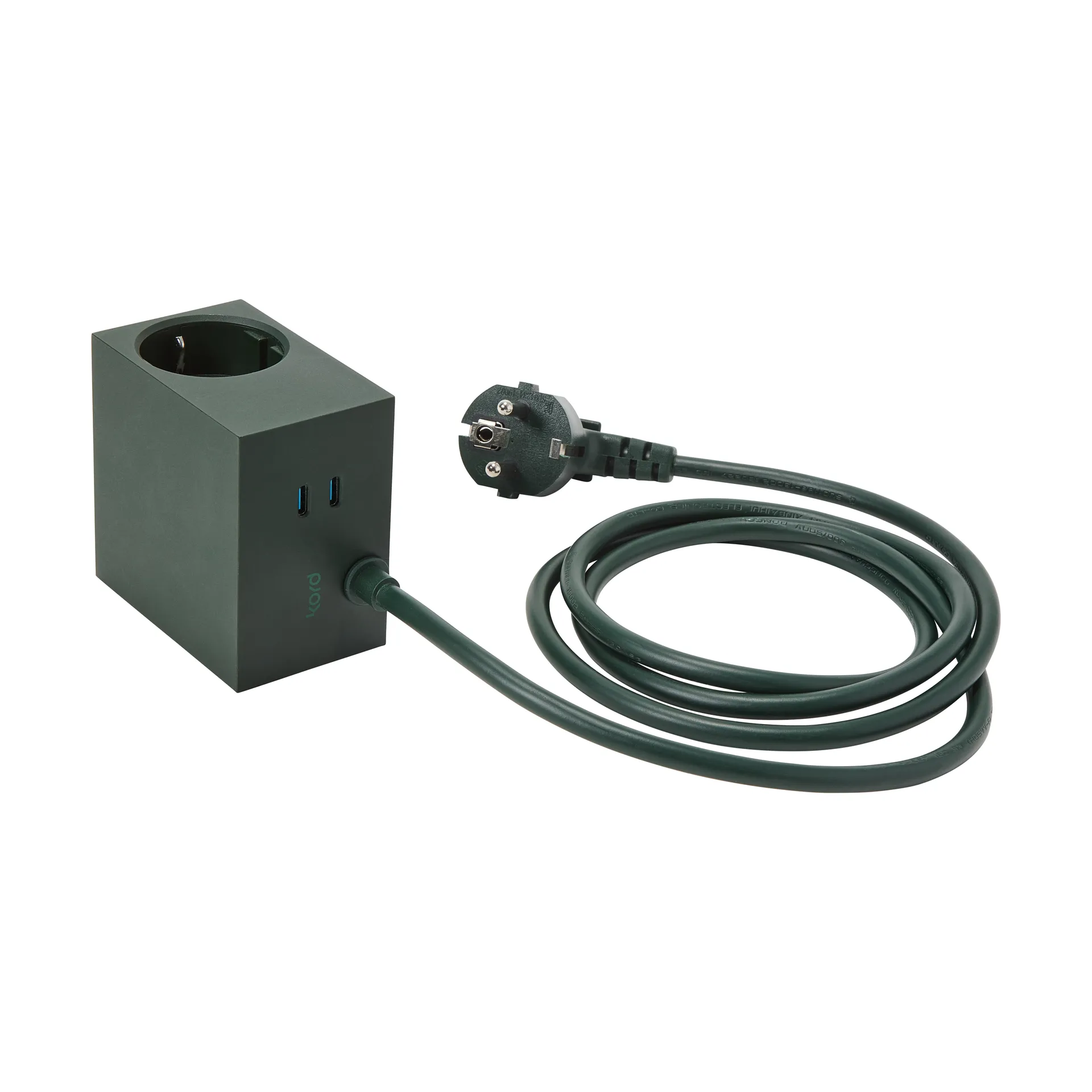 Cuboid+ grenuttag USB-C 30W 2 m, Dark Green Kord