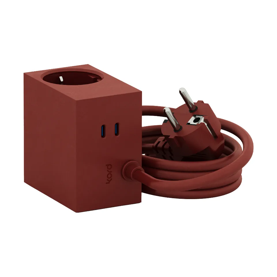 Cuboid+ grenuttag USB-C 30W 2 m, Fired Brick Kord