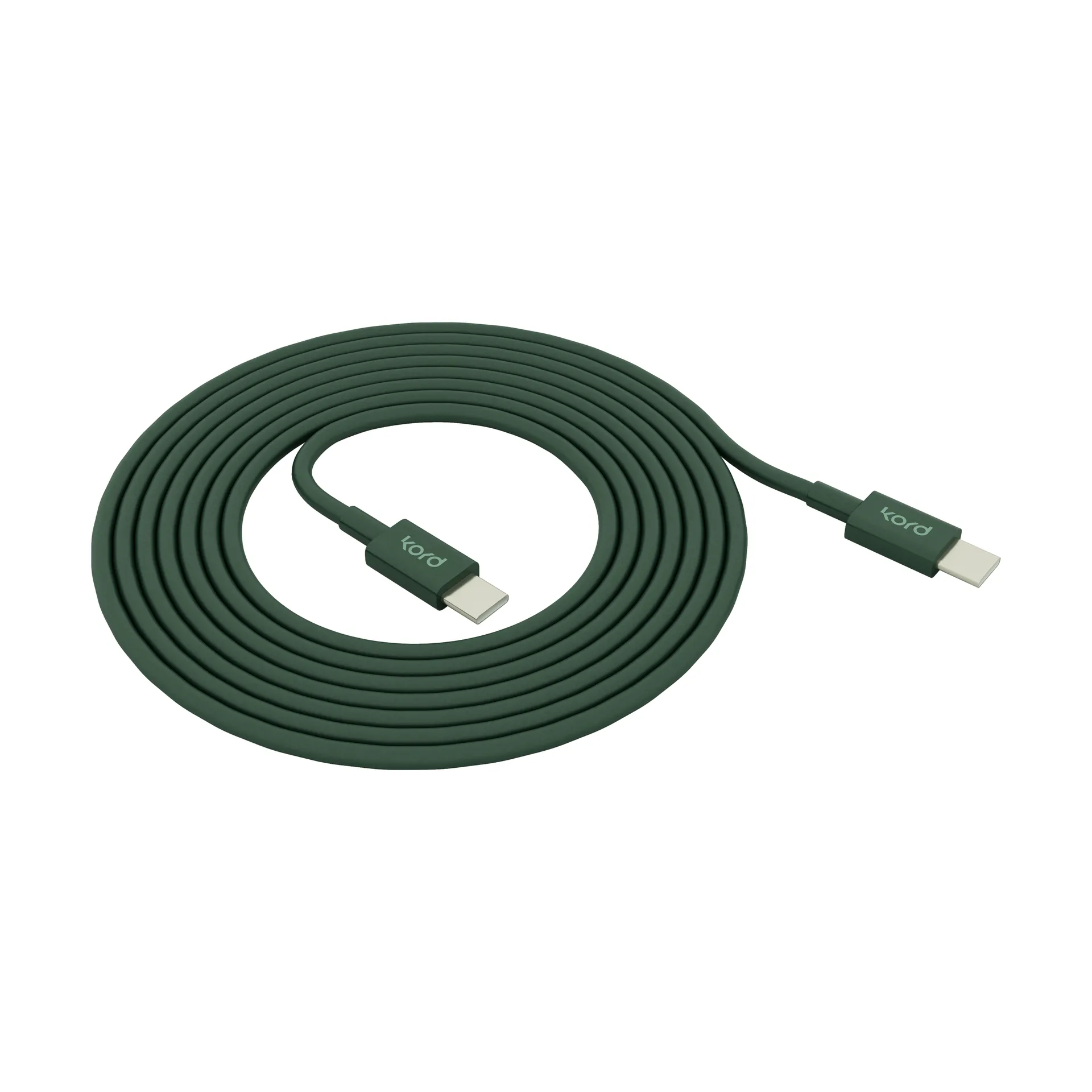 Kord USB-C till USB-C laddningskabel 1,8 m, Dark Green Kord