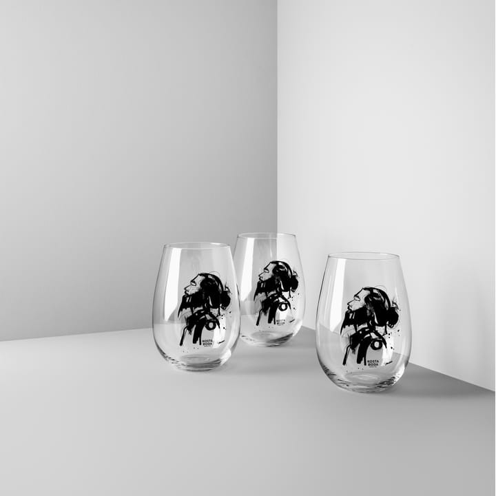 All about you tumblerglas 57 cl 2-pack - Love him (grå) - Kosta Boda