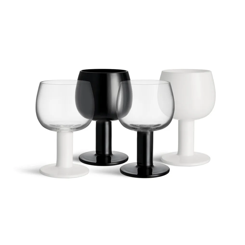 Fars glas, Vit-svart, 4-pack Kosta Boda