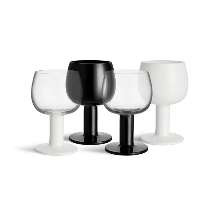 Fars glas - Vit-svart, 4-pack - Kosta Boda