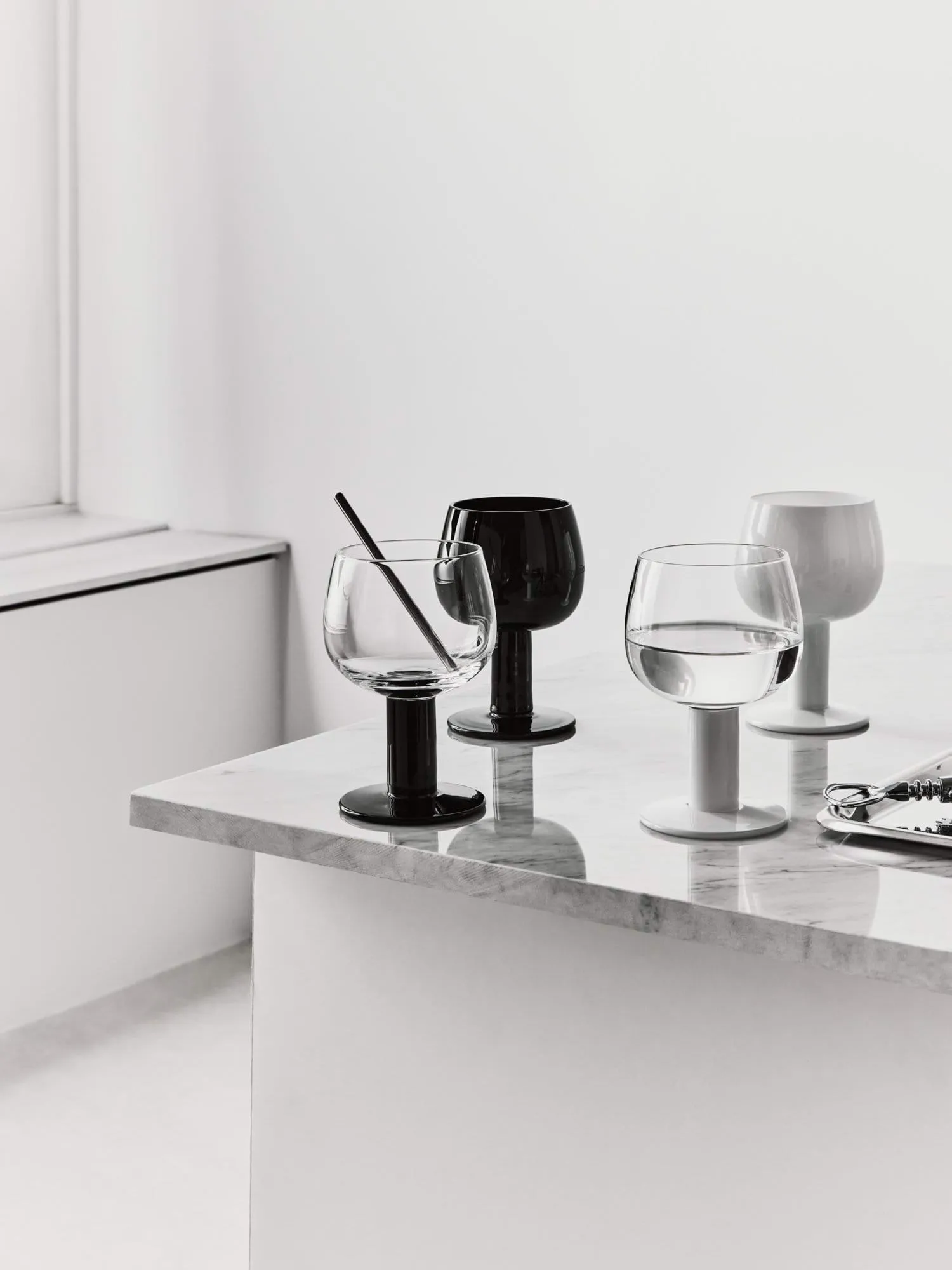 Fars glas, Vit-svart, 4-pack Kosta Boda