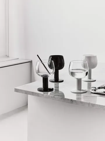 Fars glas - Vit-svart, 4-pack - Kosta Boda