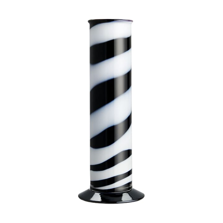 Lab cylinder vas 30 cm, Svart-vit Kosta Boda