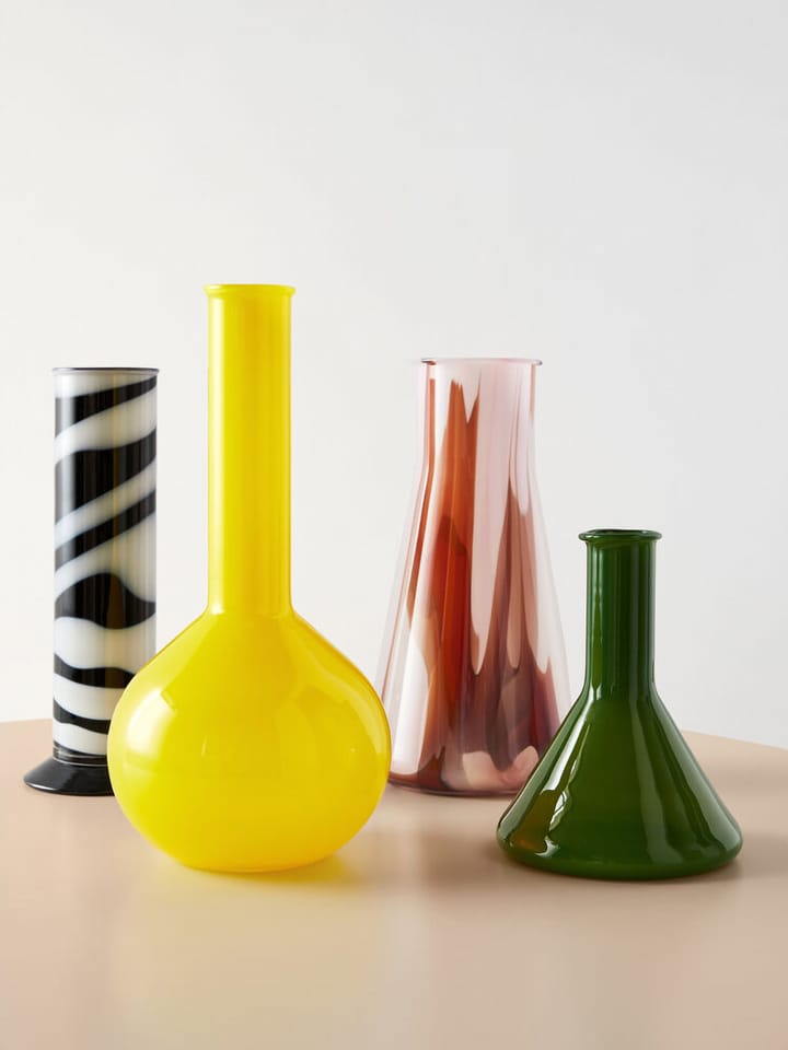 Lab erlenmeyer vas 30,5 cm, Röd-vit-rosa Kosta Boda