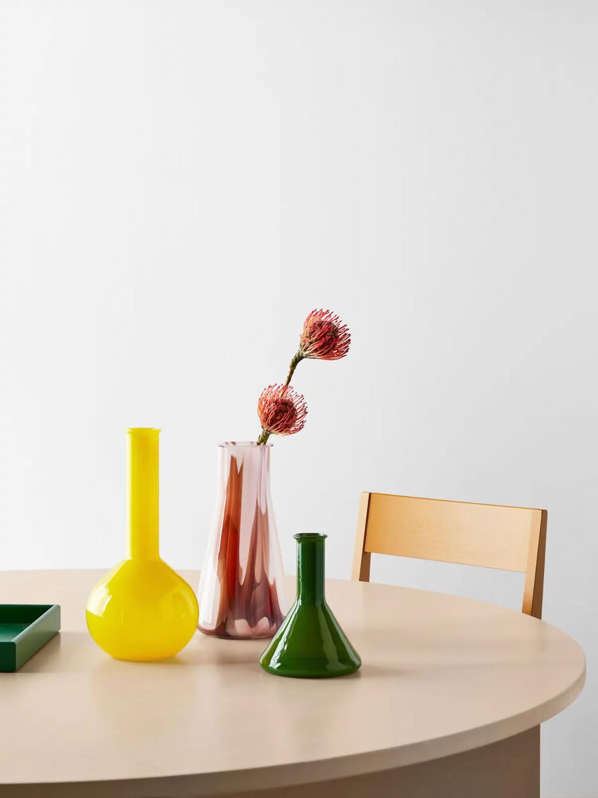 Lab rund flask vas 31,5 cm, Gul Kosta Boda