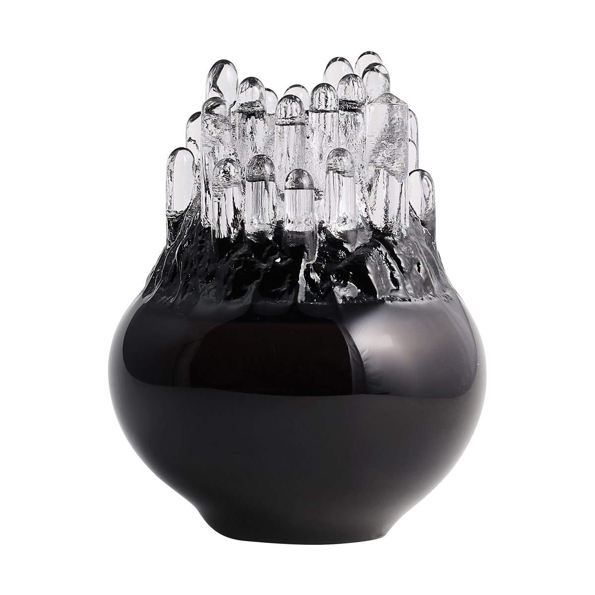 Kosta Boda Polar ljushållare 190 mm Svart | Skandinavisk Design | Konstglas | Svart