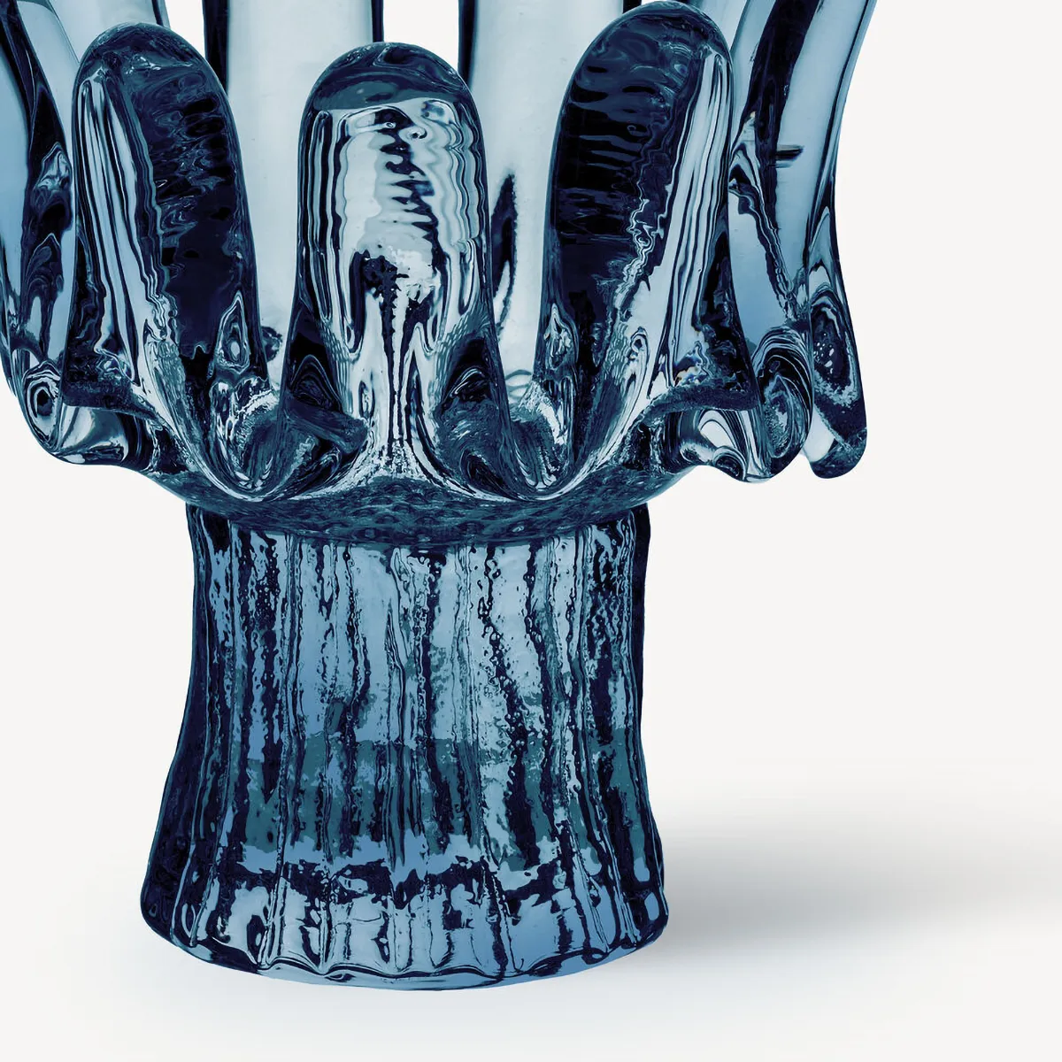 Solros ljuslykta cirkulärt glas 11,5 cm, Blå Kosta Boda