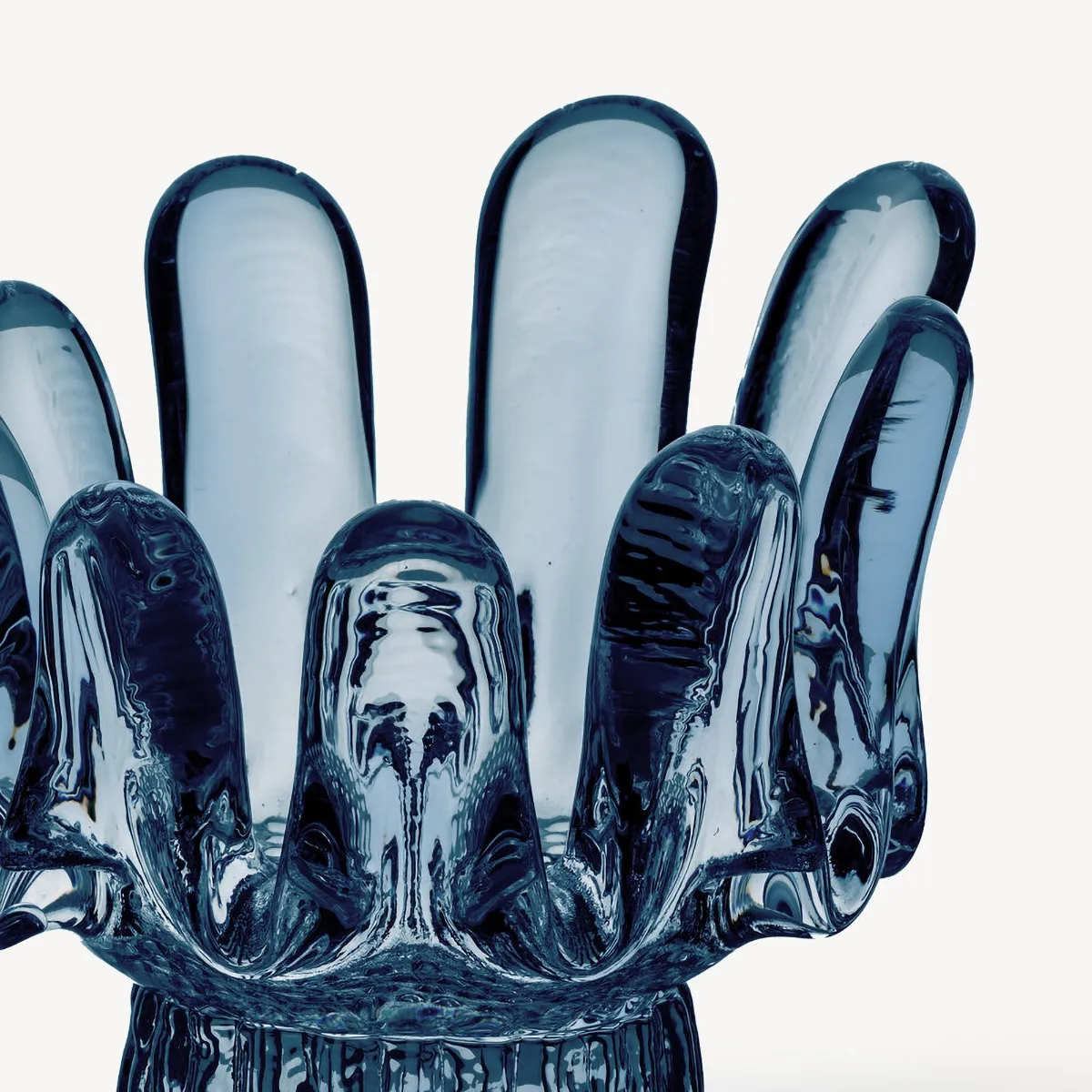 Solros ljuslykta cirkulärt glas 9,2 cm, Blå Kosta Boda