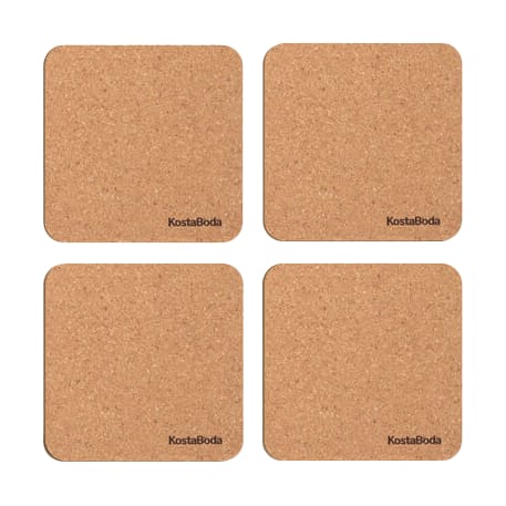 Viva glasunderlägg 9,6x9,6 cm 4-pack - Kork - Kosta Boda