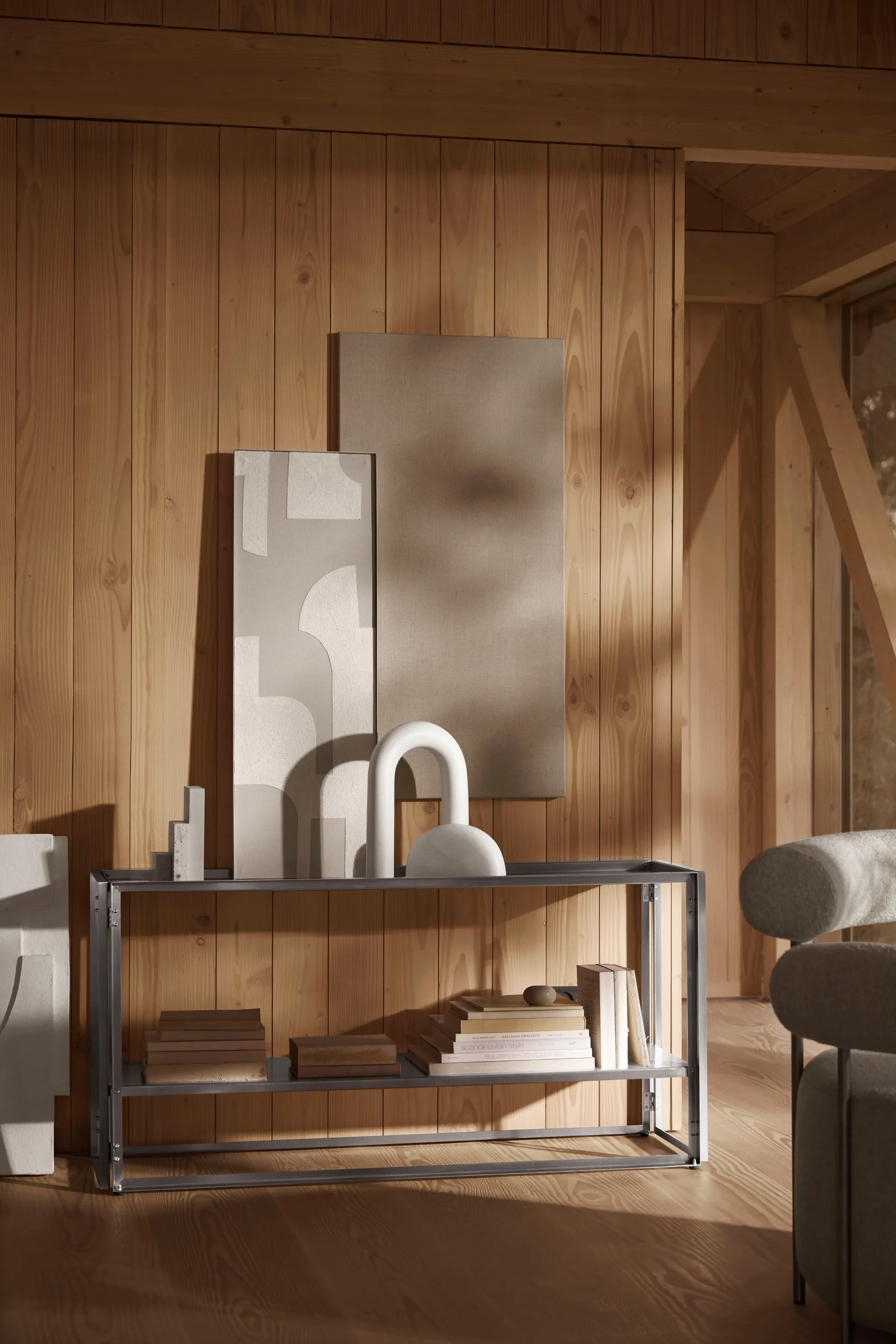 Foldable konsoll 124x60 cm, Borstat rostfritt stål Kristina Dam Studio