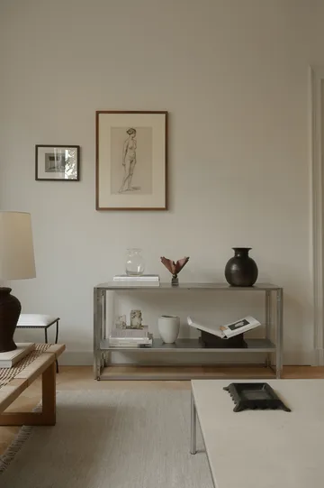 Foldable konsoll 124x60 cm - Borstat rostfritt stål - Kristina Dam Studio