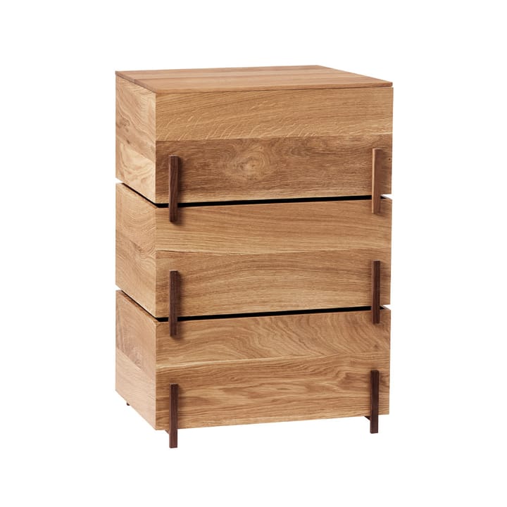 Stack förvaringsbox - Oak, 3 delar, mörkt oljade valnötsben - Kristina Dam Studio