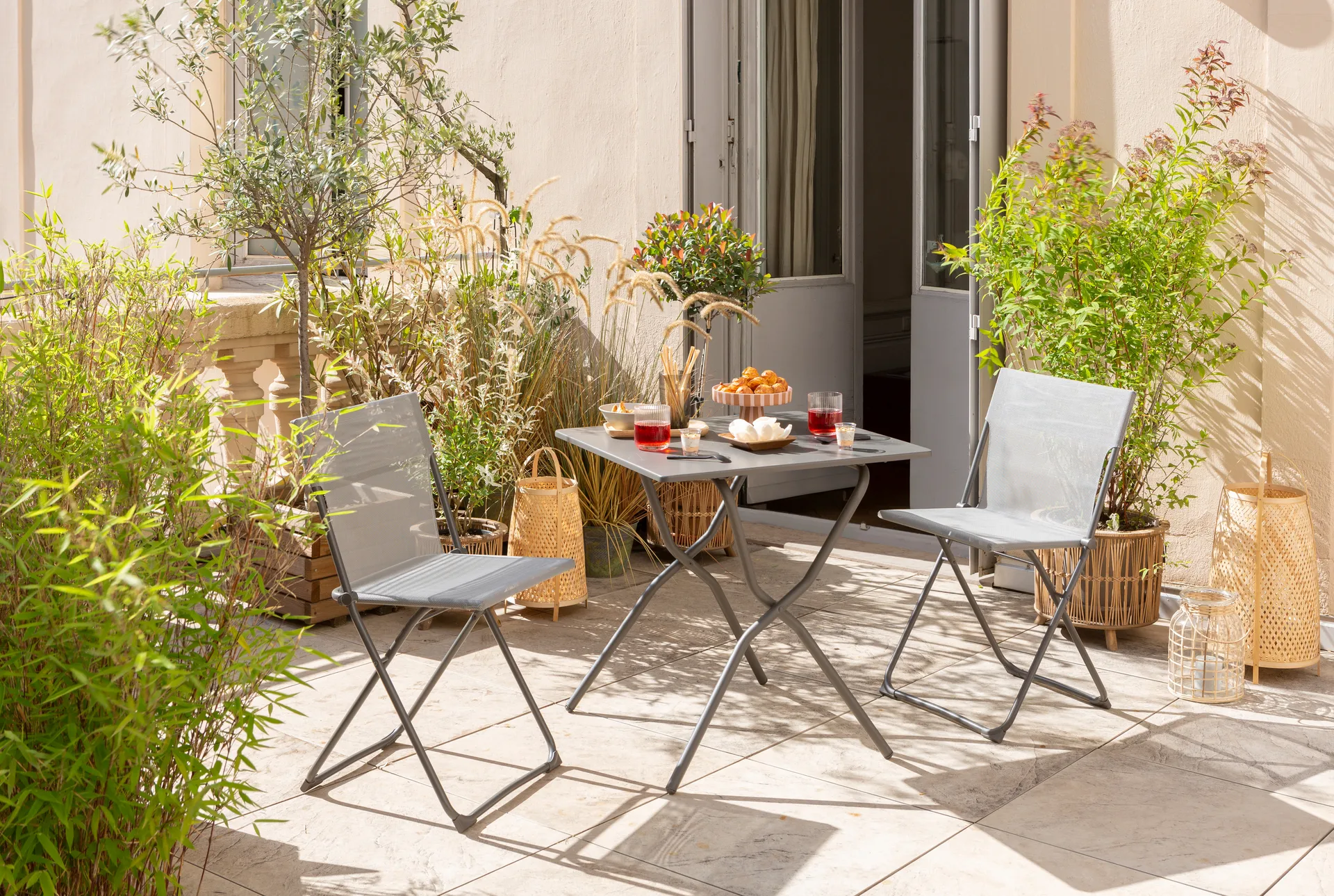 Balcony stol, Titane/grå Lafuma