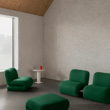 BAU fåtölj - Divina melange mörkgrön, rak - Lammhults