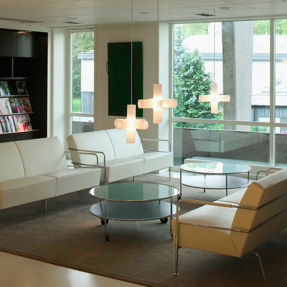 Chicago III soffbord, Vit laminat-krom Lammhults