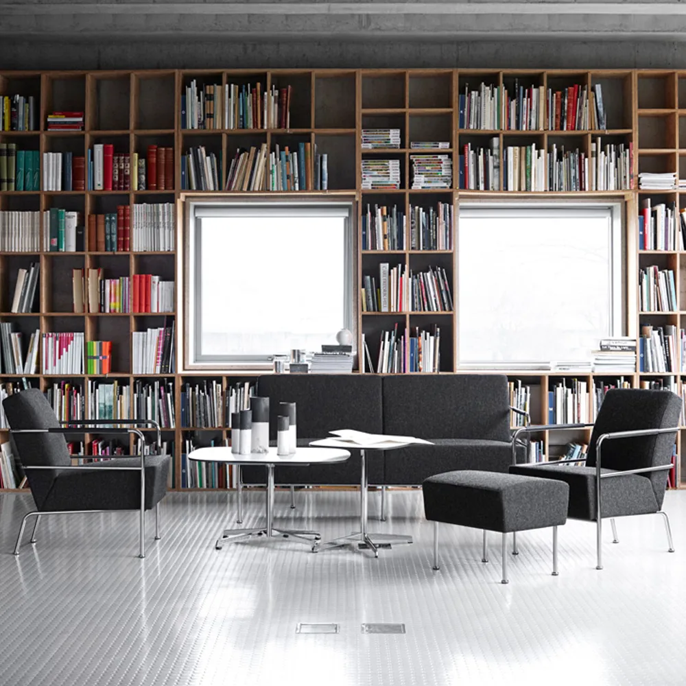 Chicago III soffbord, Vit laminat-krom Lammhults