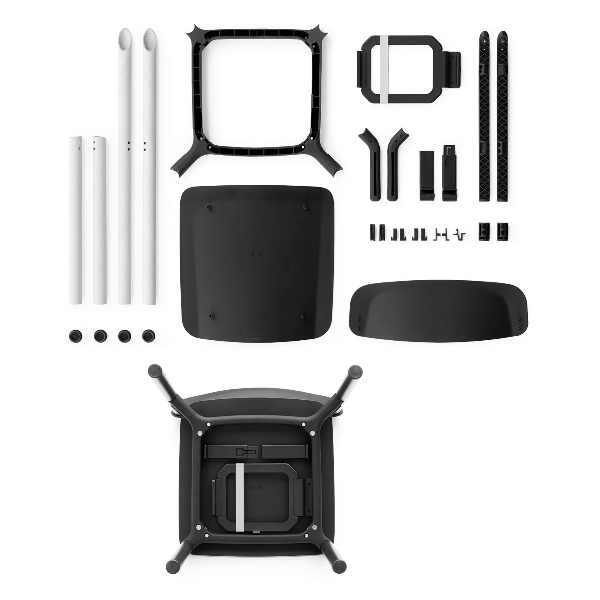 Penne stol, ek, svarta aluminiumben Lammhults