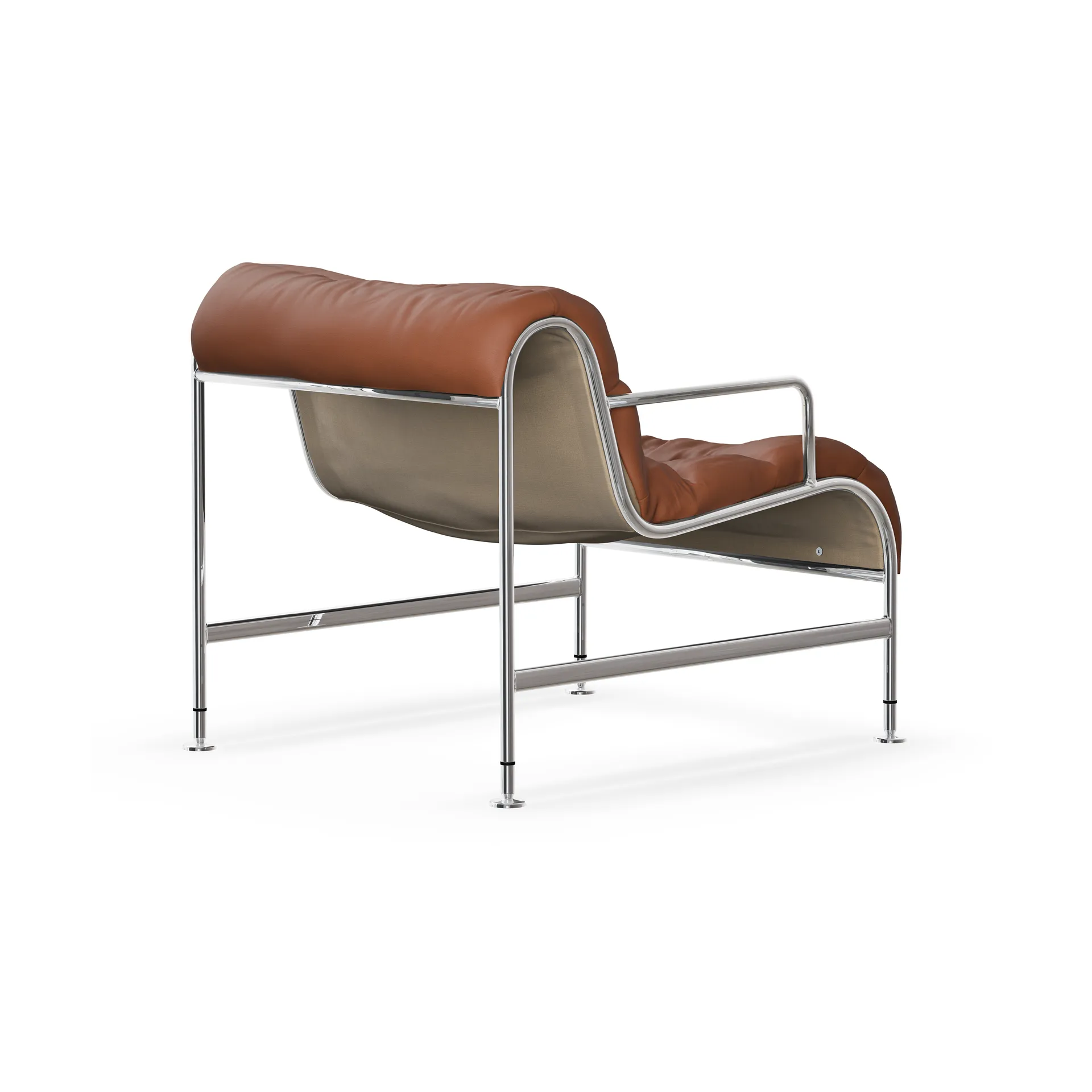 Sunny fåtölj med armstöd, Läder Cognac-kromstativ Lammhults