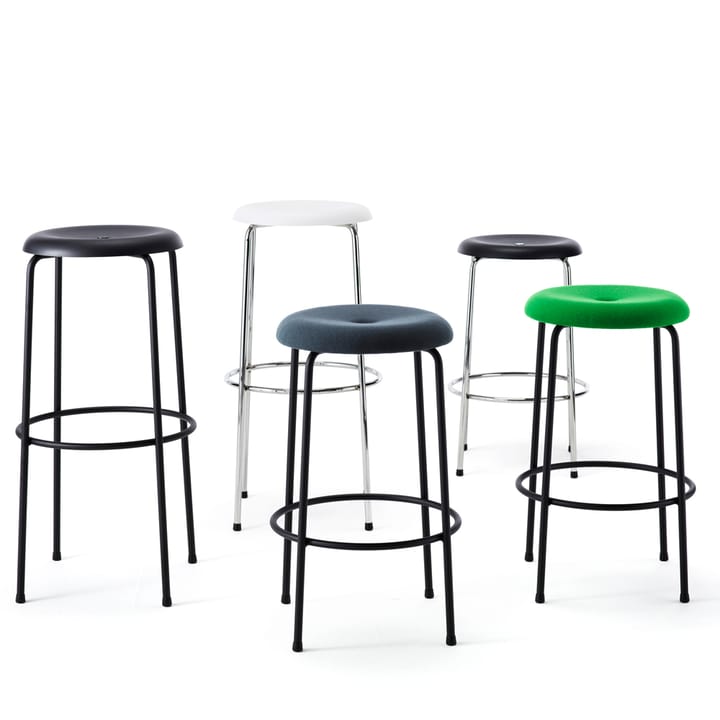 Taburett barpall, vit, hög, kromstativ Lammhults