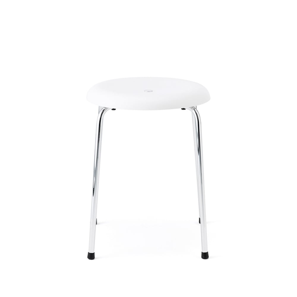 Lammhults Taburett pall vit, kromade ben | Skandinavisk Design | Pallar | Vit