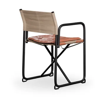 X75-2 karmstol - Linneväv natur-Elmo Nordic läder Cognac-svarta ben - Lammhults