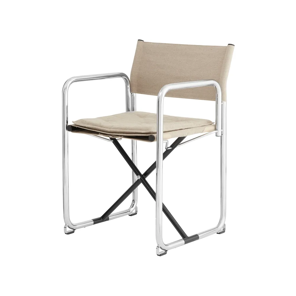 X75-2 karmstol, Linneväv natur-krom Lammhults