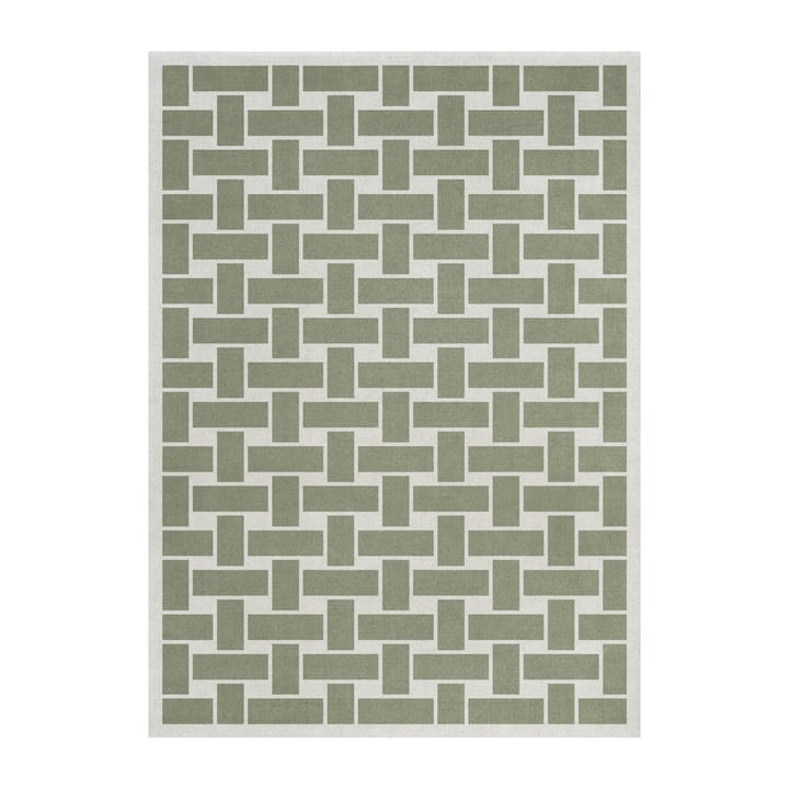 60S Geo Basket Weave ullmatta - Olive, 250x350 cm - Layered