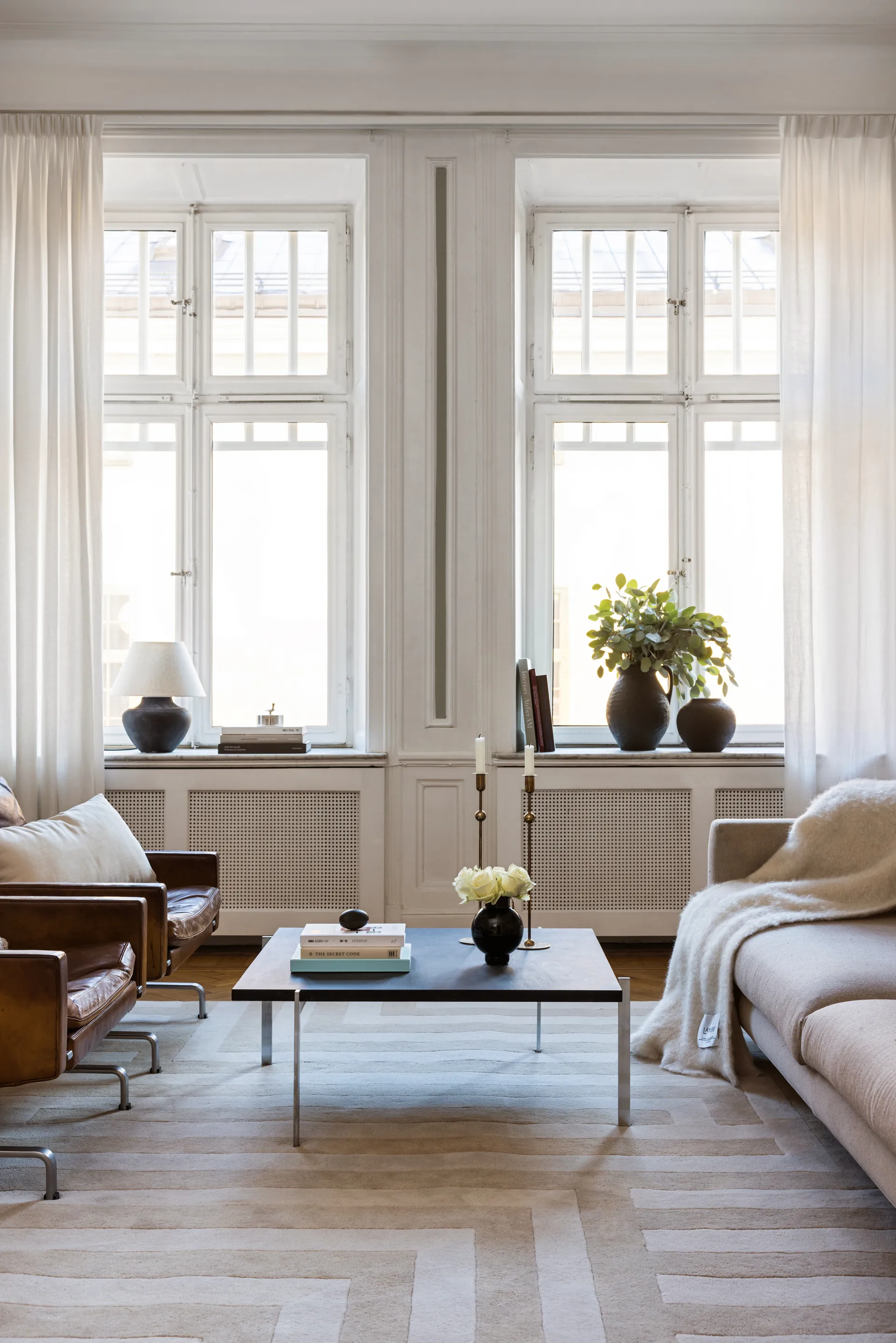 60S Geo Letters matta, Oatmeal, 180x270 cm Layered