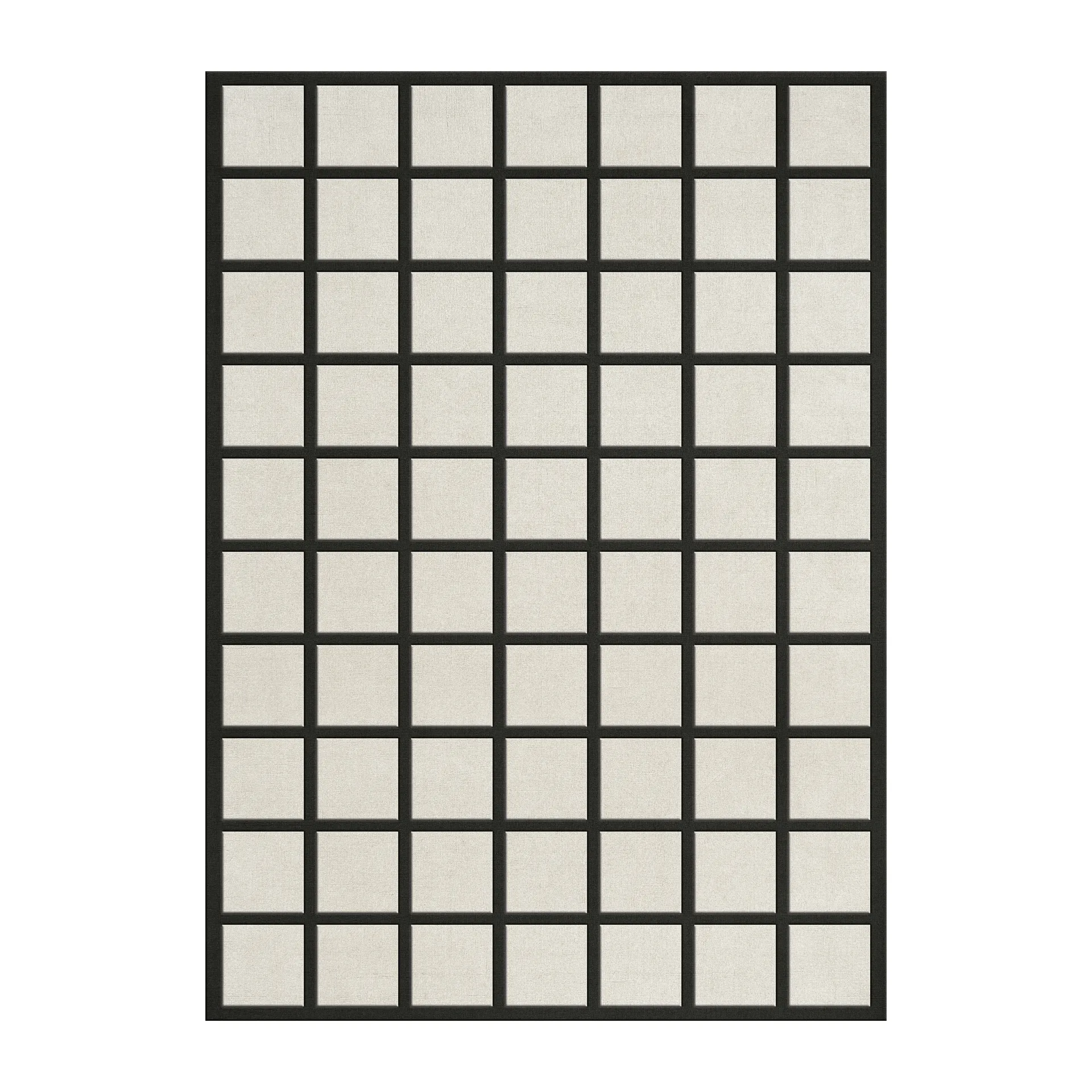 Avenue Checked ullmatta, Bone White, 250x350 cm Layered