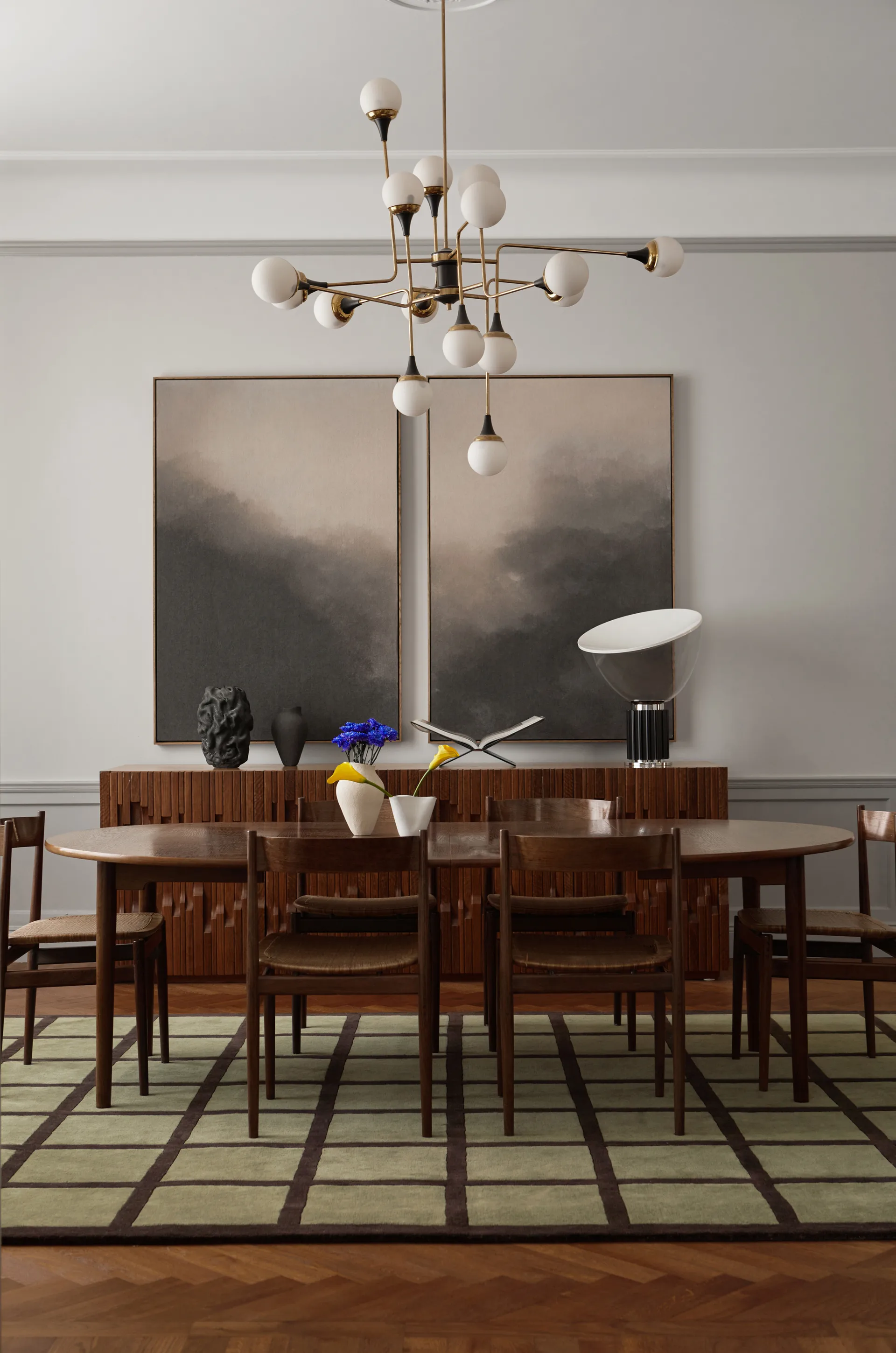 Avenue Checked ullmatta, Olive, 250x350 cm Layered