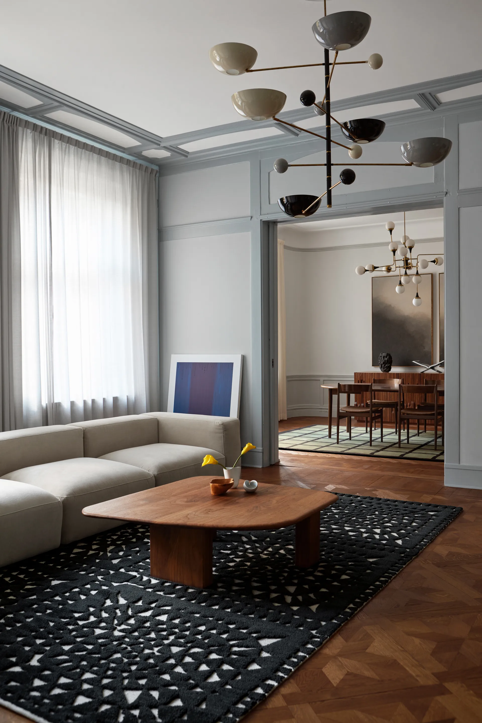 Avenue Checked ullmatta, Olive, 250x350 cm Layered