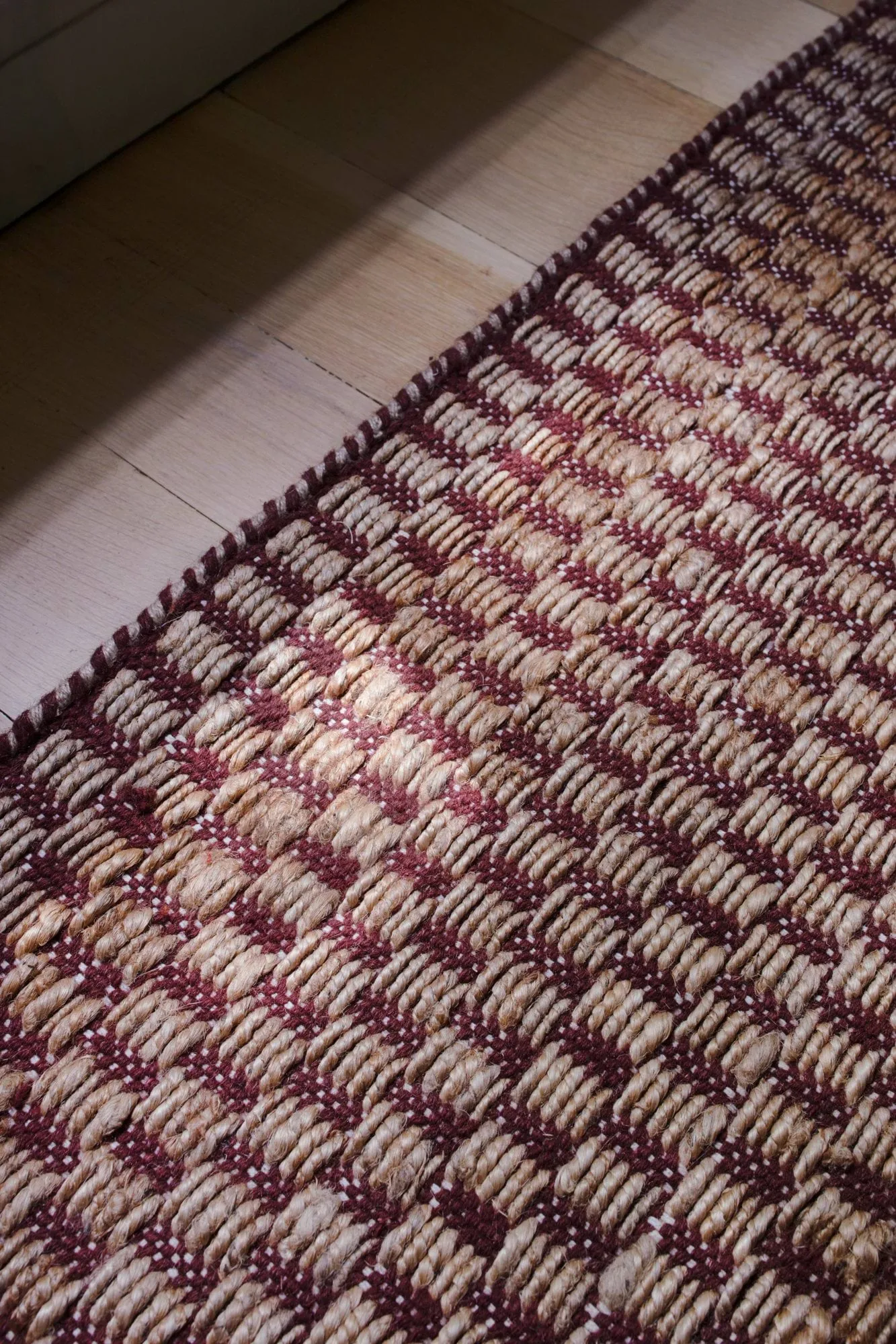 Barley jutematta, Burgundy, 180x270 cm Layered
