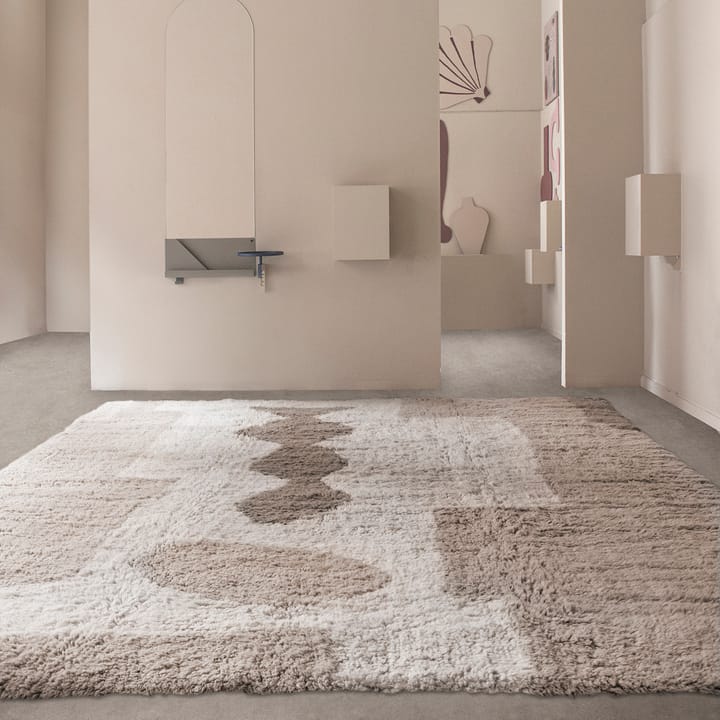 Bird in Space matta 250x350 cm, Vit-brun-beige Layered