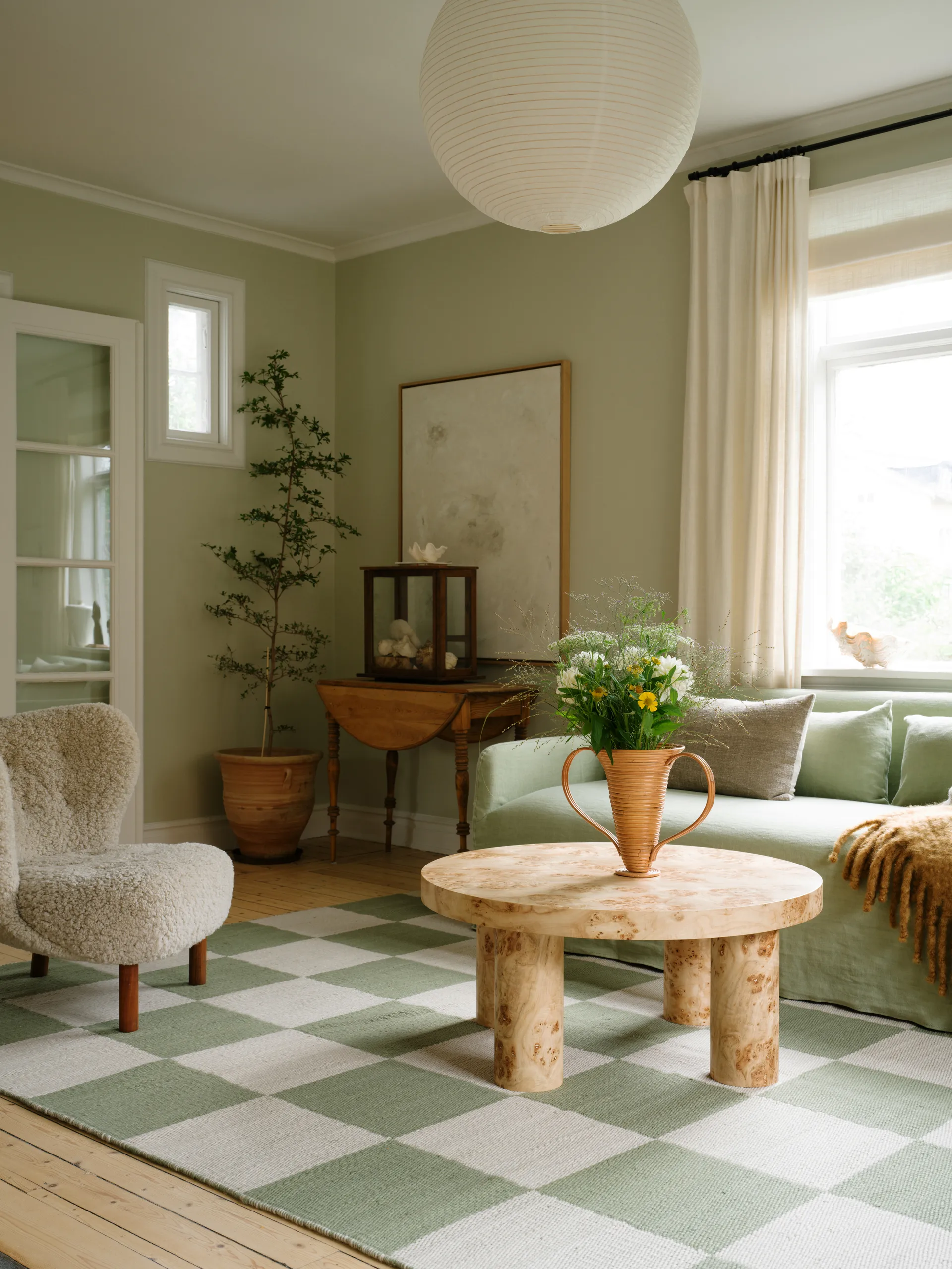 Chess ullmatta, Sage, 180x270 cm Layered