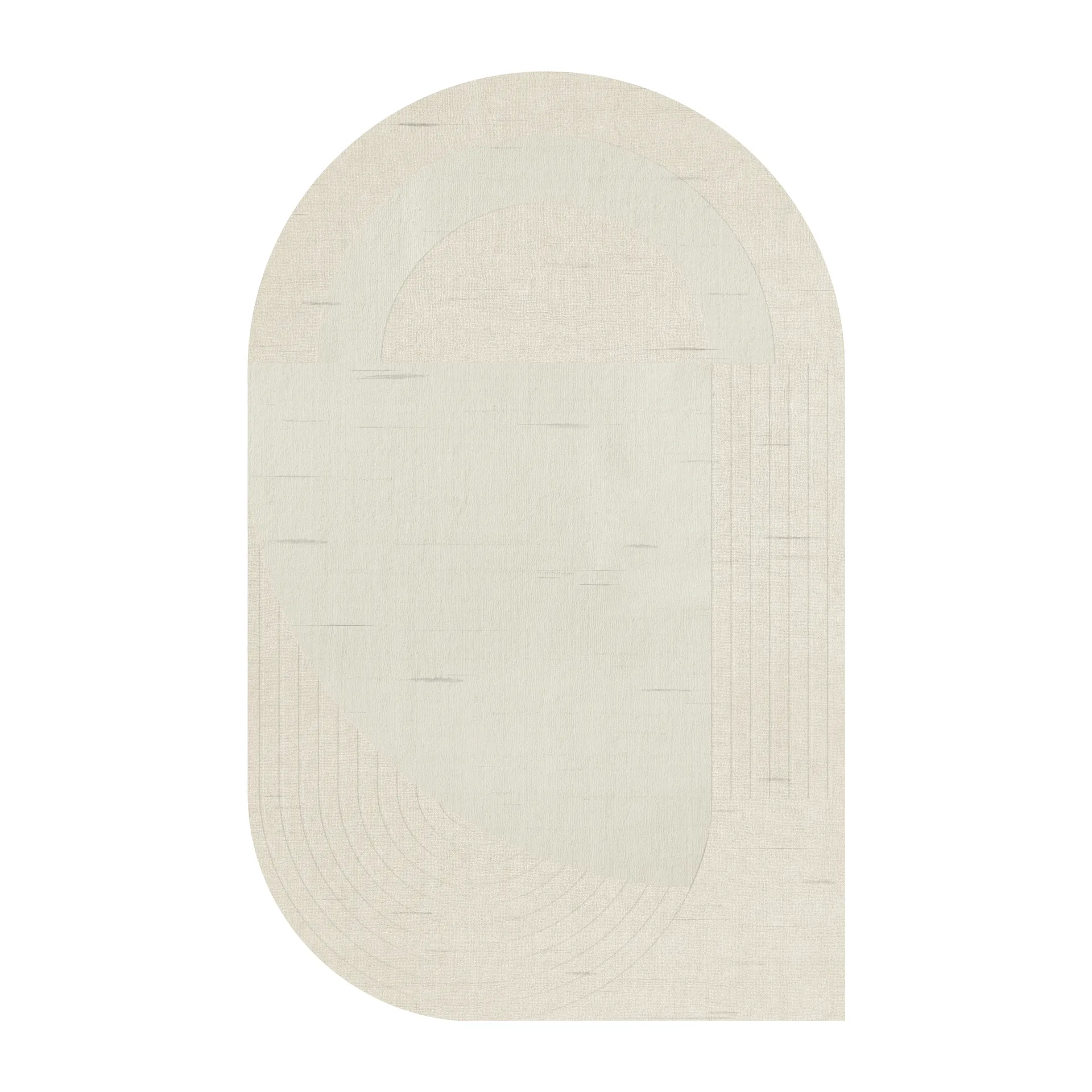 Circular ullmatta 180x270 cm, Bone white Layered