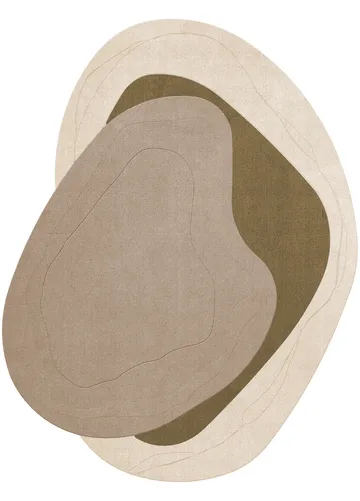 Erik Bratsberg Lozza ullmatta - Olive, 210x270 cm - Layered