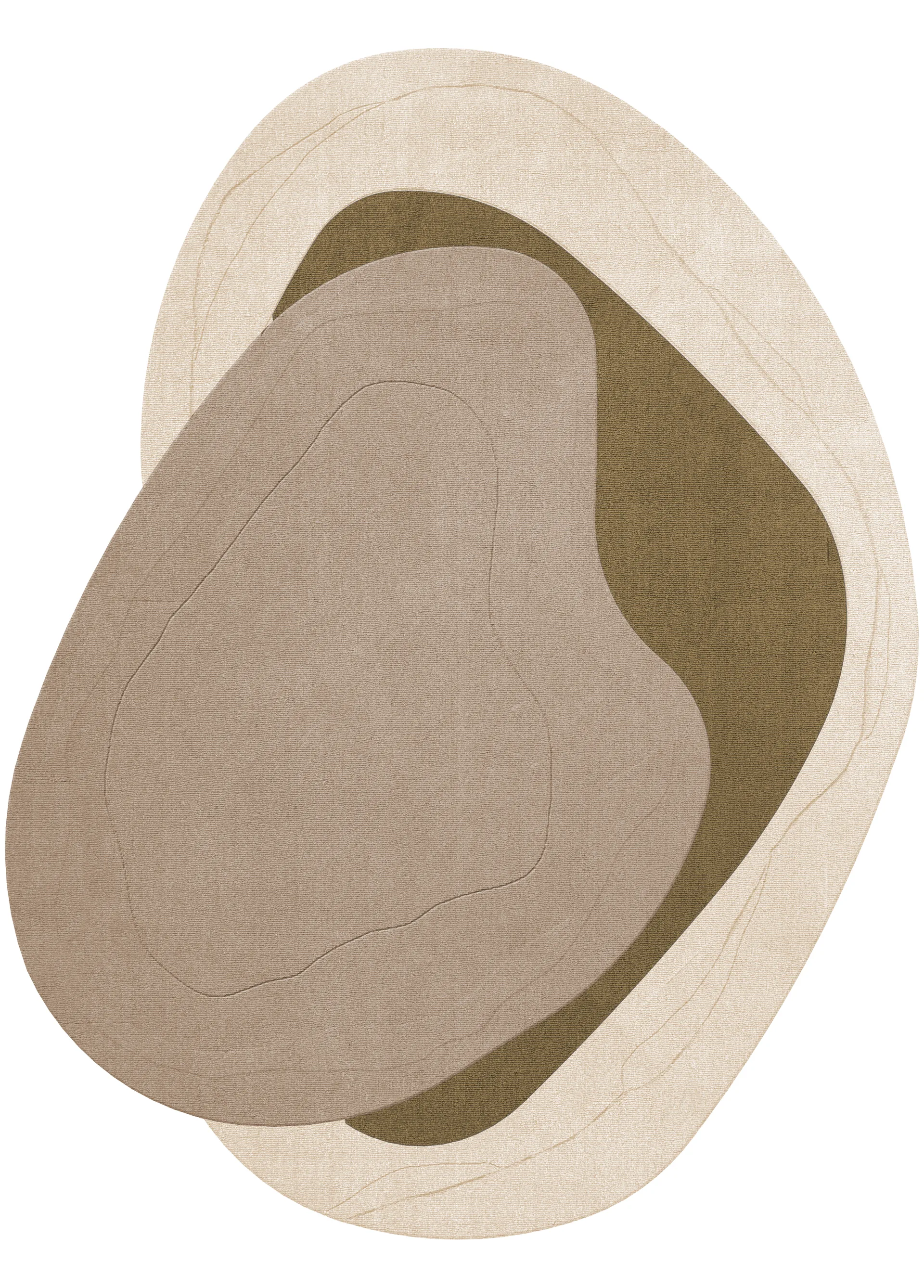 Erik Bratsberg Lozza ullmatta, Olive, 300x400 cm Layered