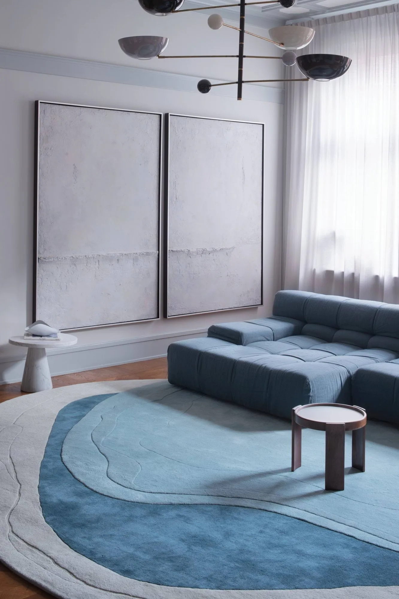 Erik Bratsberg Lozza ullmatta, Teal, 230x300 cm Layered
