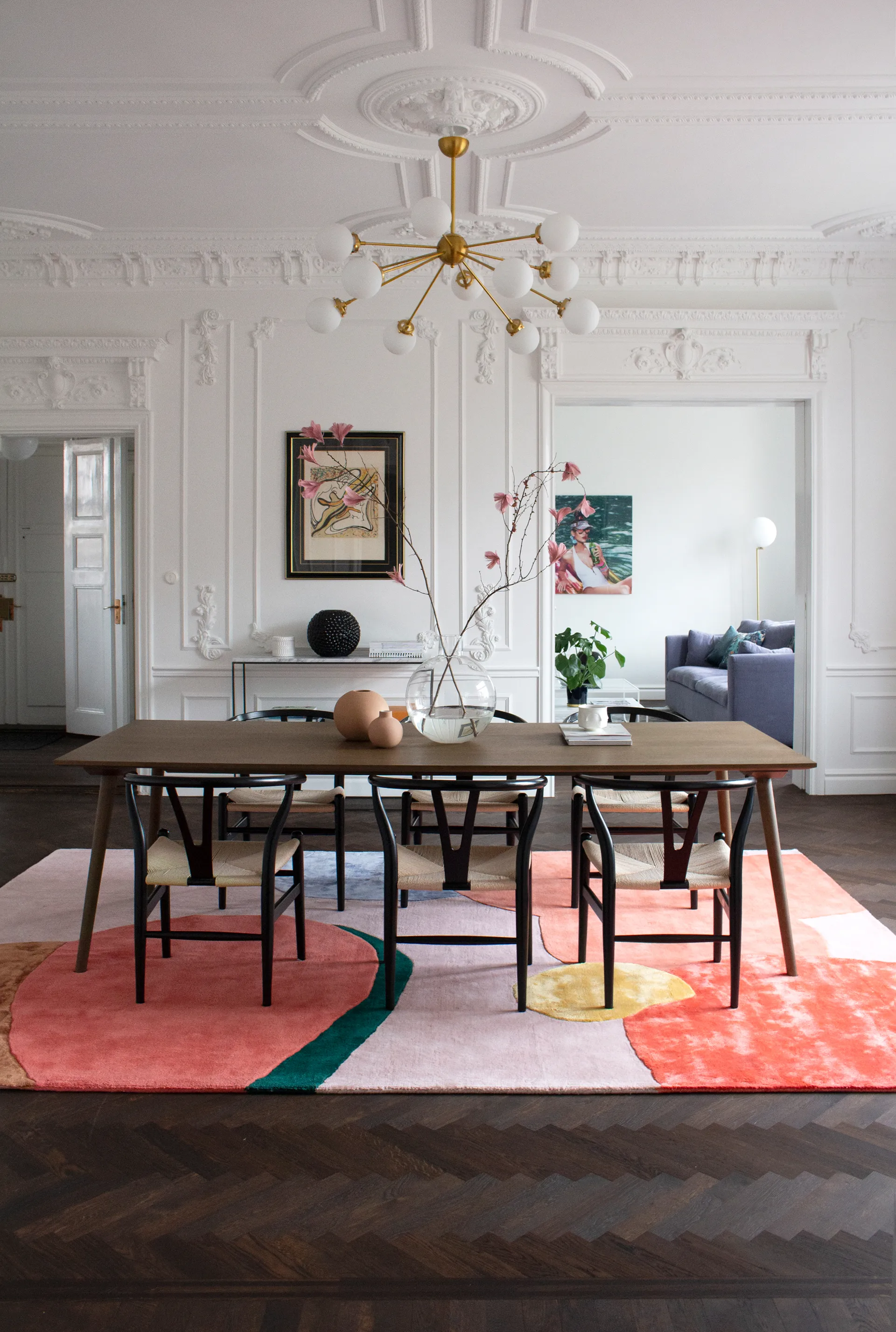 Flower Field ullmatta 180x270 cm, Pink Layered