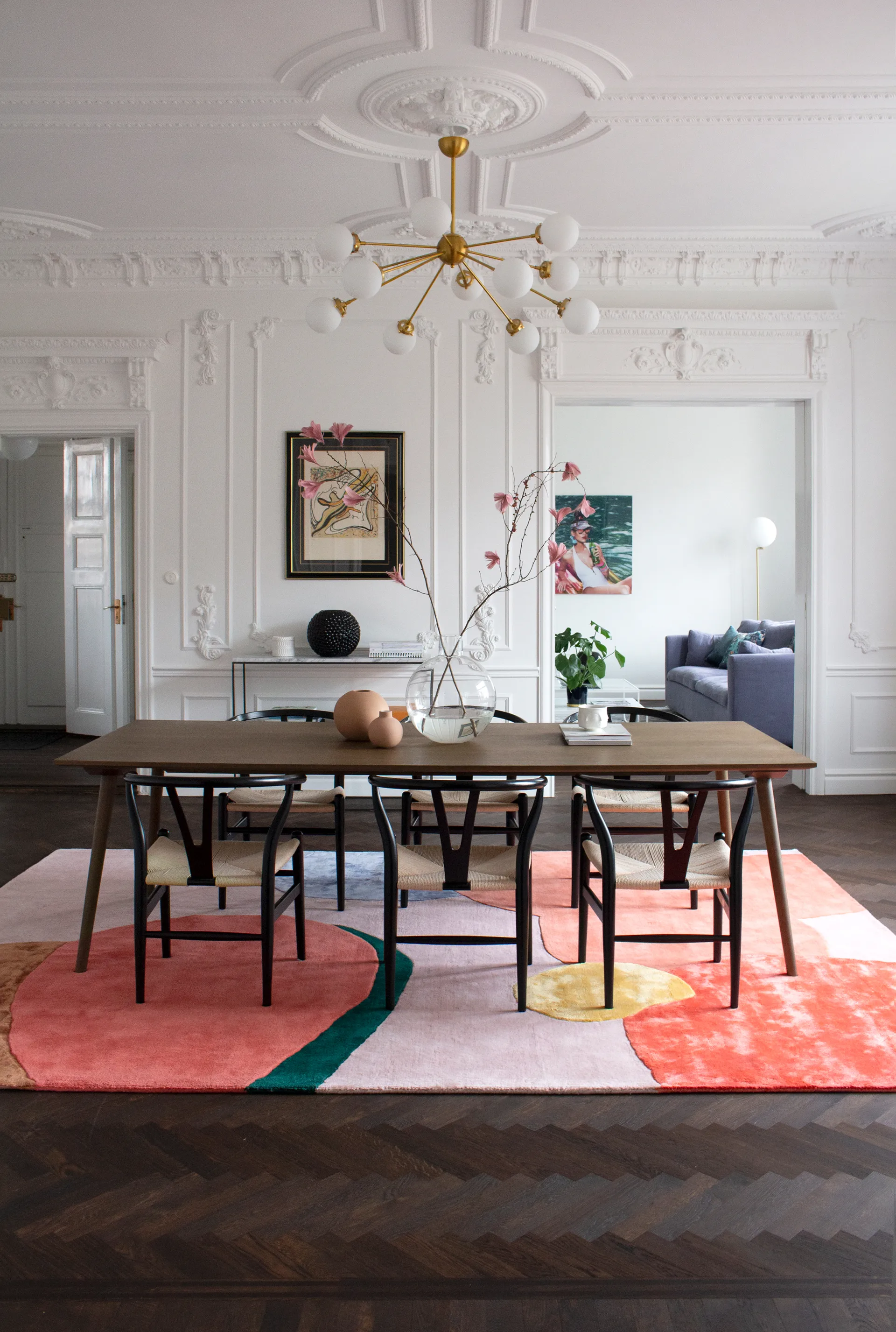 Flower Field ullmatta 200x300 cm, Pink Layered