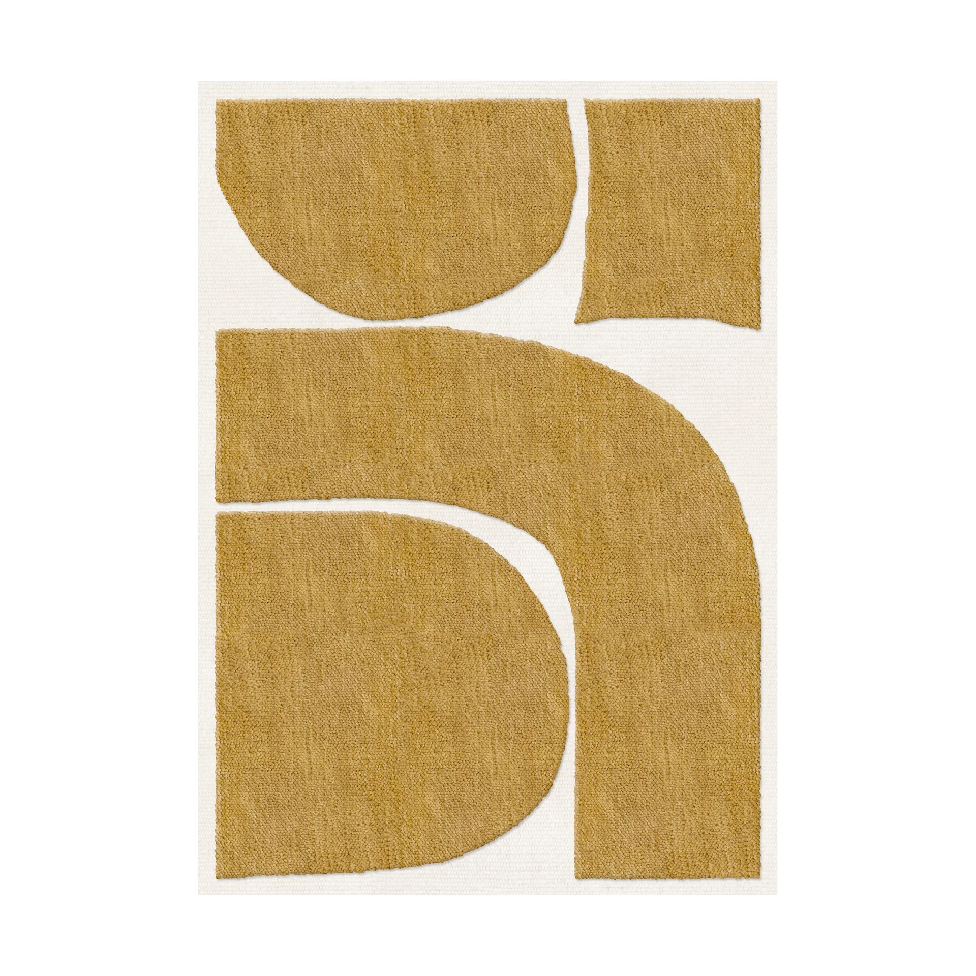 Gotland Rauk ullmatta, Sunflower yellow 300x400 cm Layered