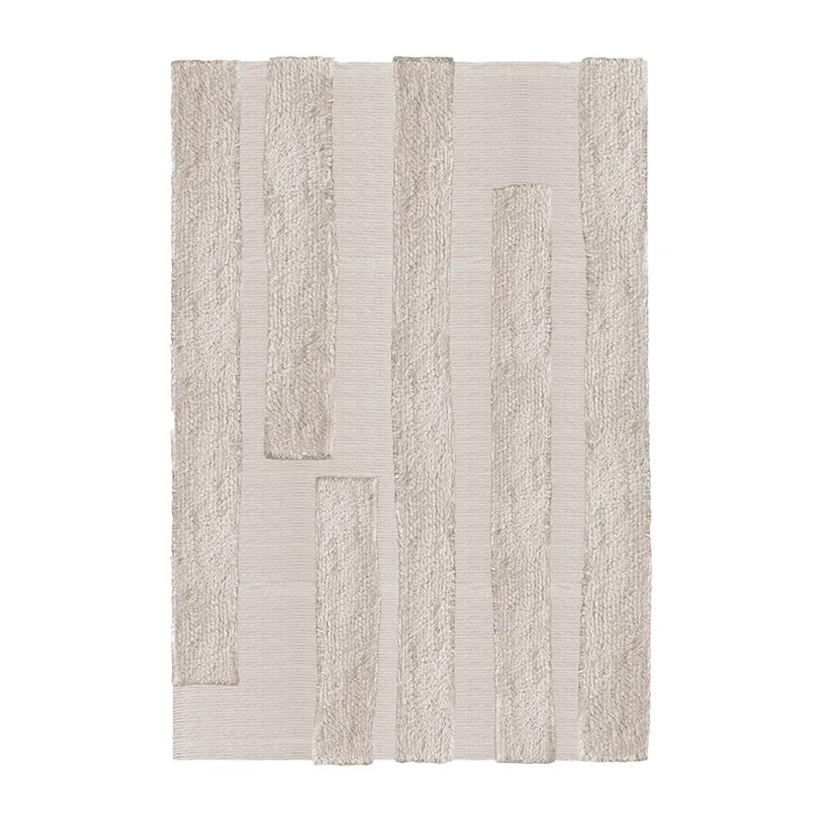 Punja Bricks ullmatta, Sand Melange, 160x230 cm Layered